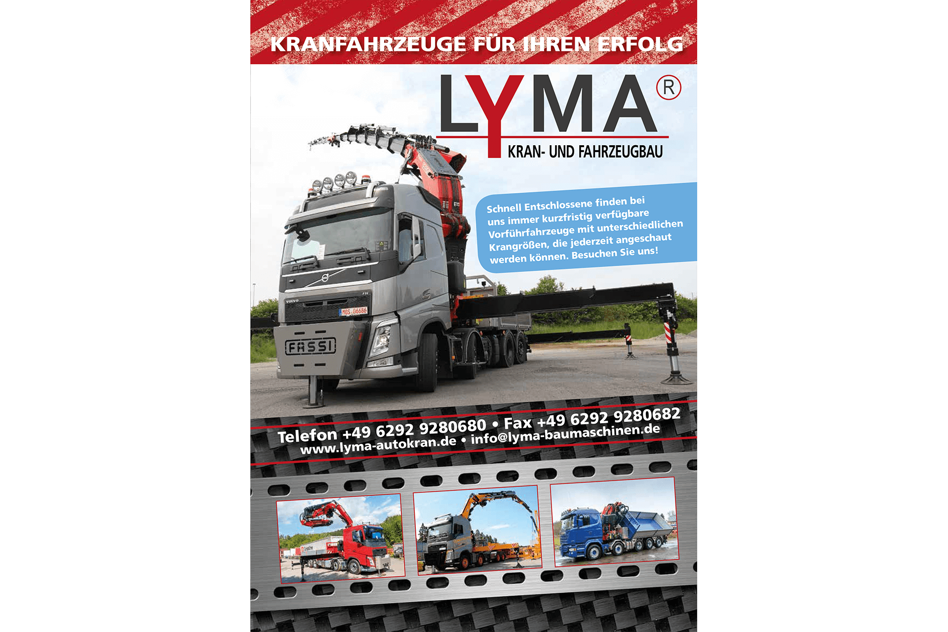 Titel Lyma-Imageflyer mit Kran-Lkw